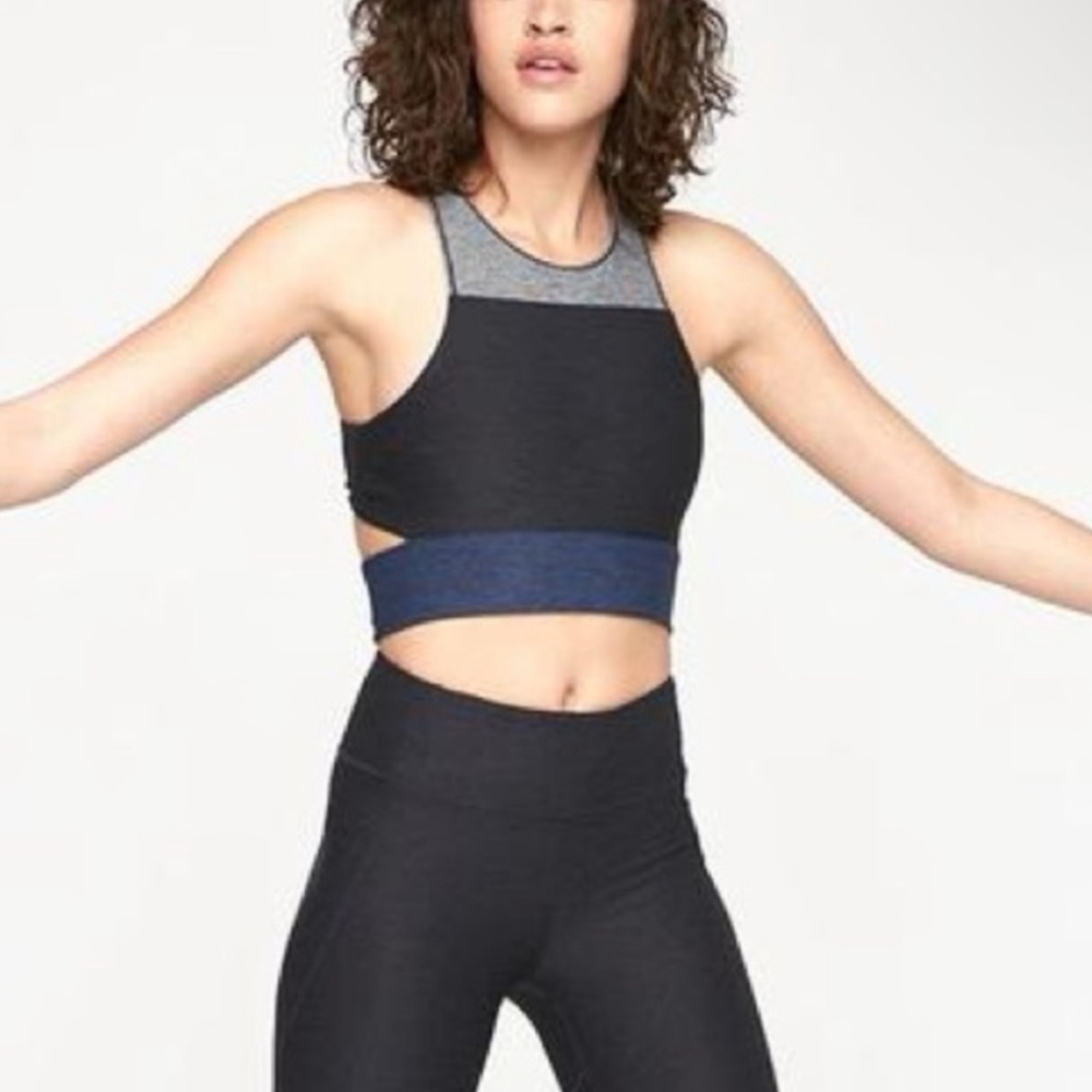 Outdoor Voices Athena Slashback Tri-Tone Crop Top